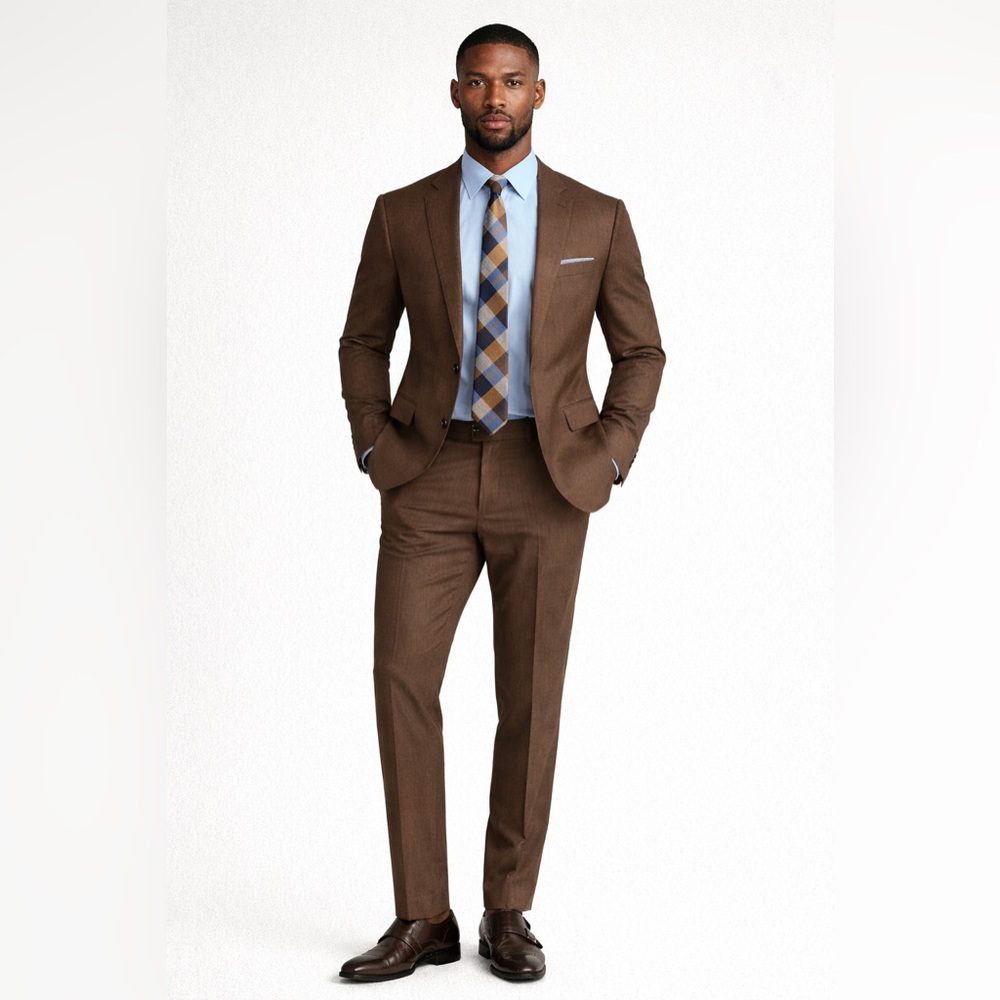 Ted Baker Brown/Blue Plaid Silk Necktie